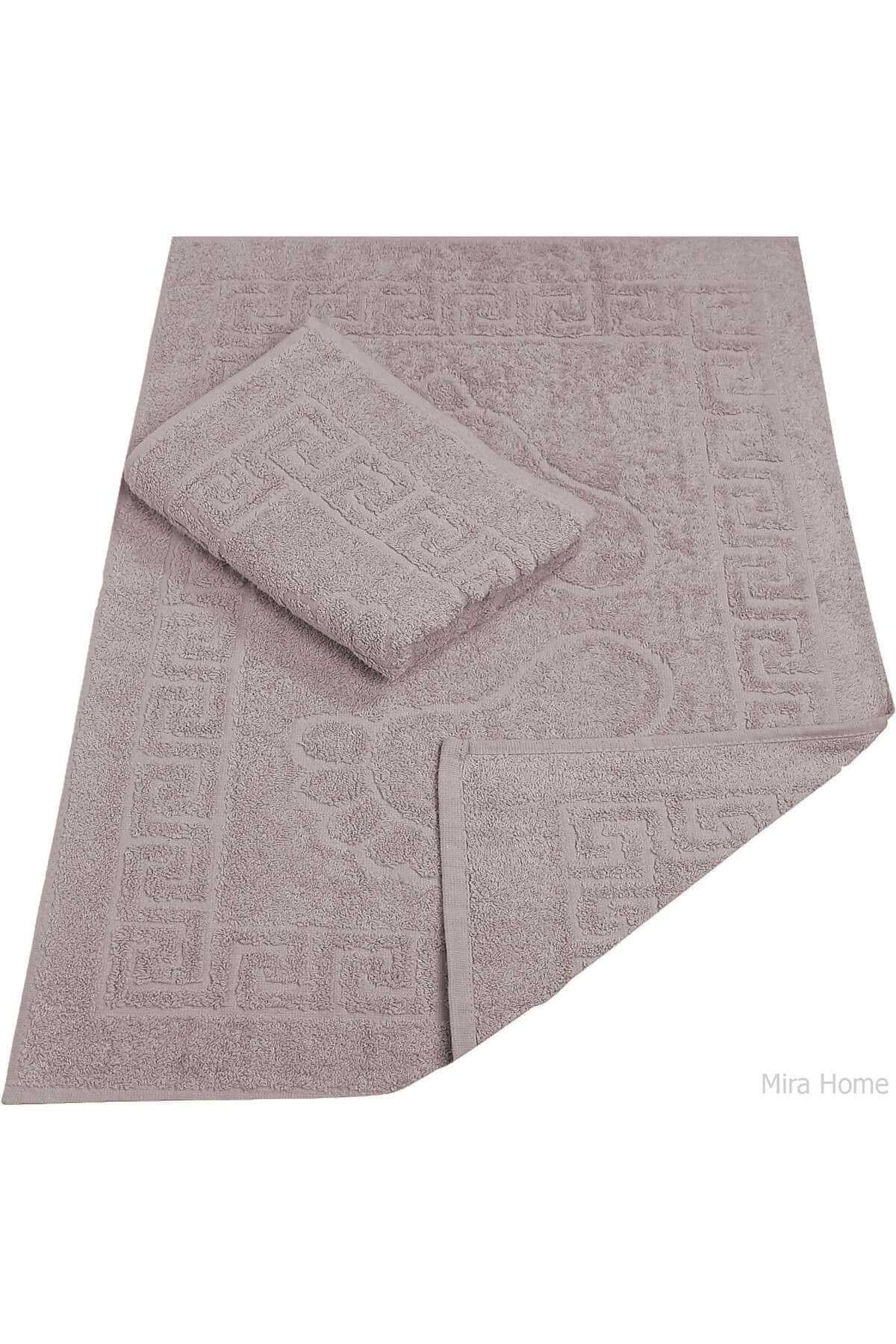 2 Li Banyo Ayak Havlusu %100 Pamuk 50X70 Cm Menesch Mürdüm