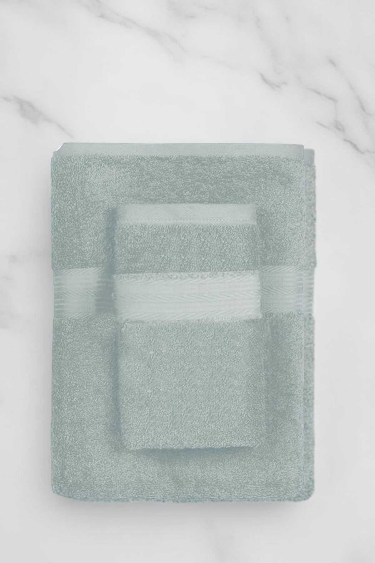2 Parça Battal Lüks Premium Banyo Spa Havlu Takımı 90x170 Cm Açık Gri