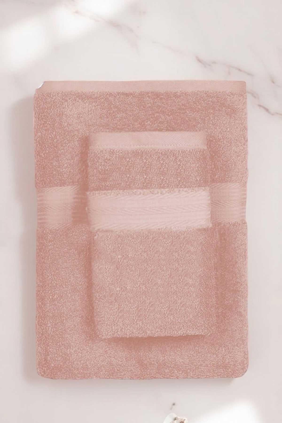 2 Parça Battal Lüks Premium Banyo Spa Havlu Takımı 90x170 Cm Somon