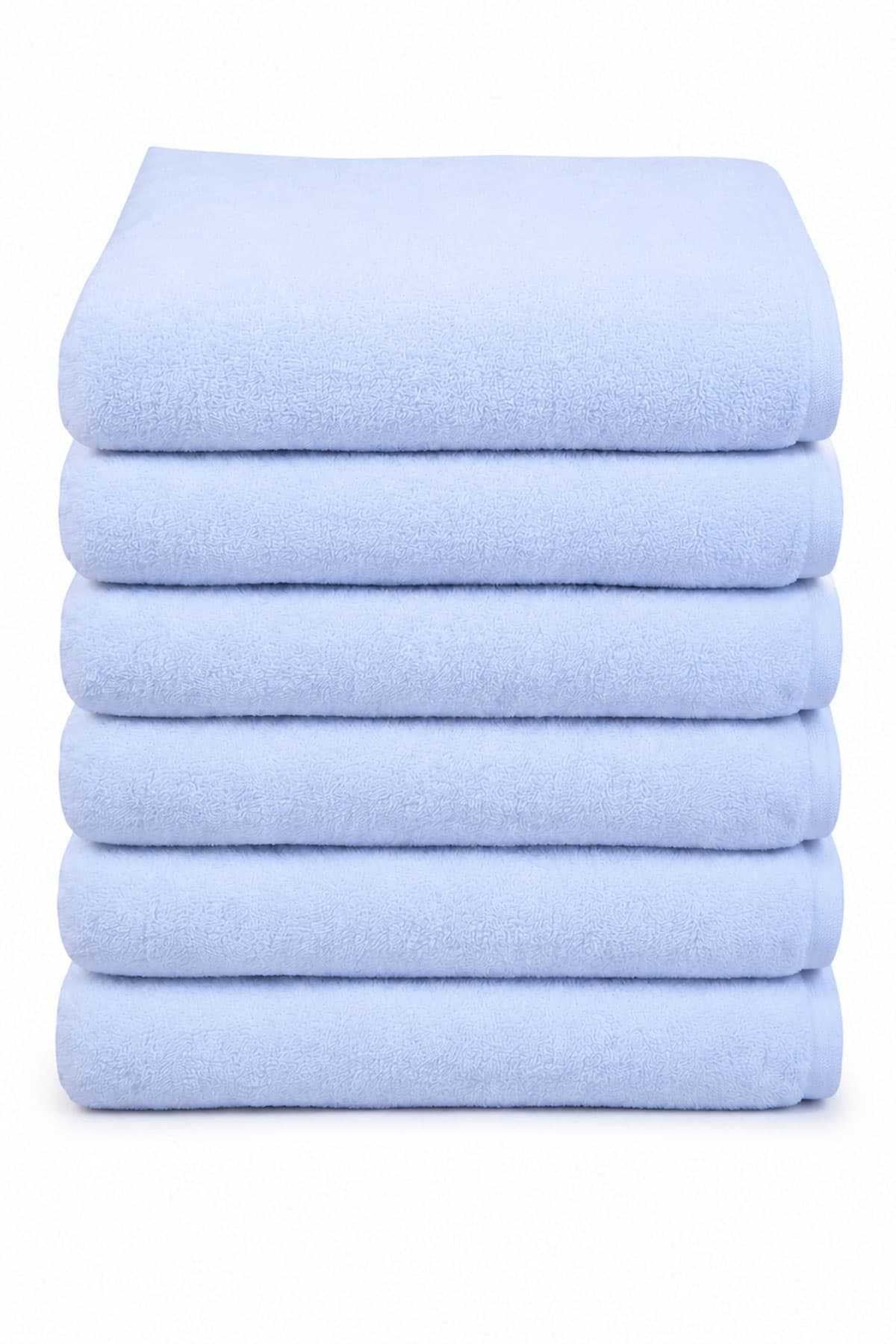 6 lı Otel El Yüz Havlusu Pamuklu Beyaz 50x85 Cm Newcotton