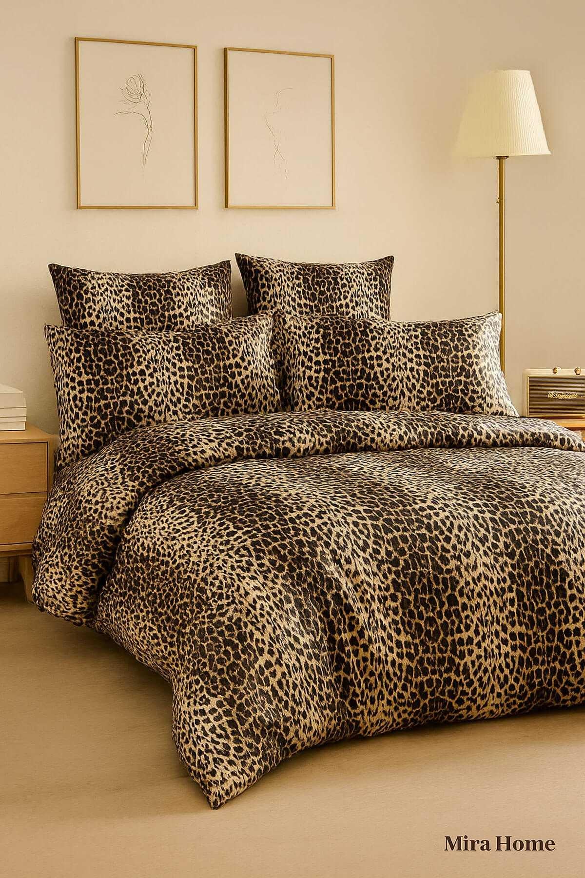 Çift Kişilik Pamuklu Nevresim Takımı Wild Leopard