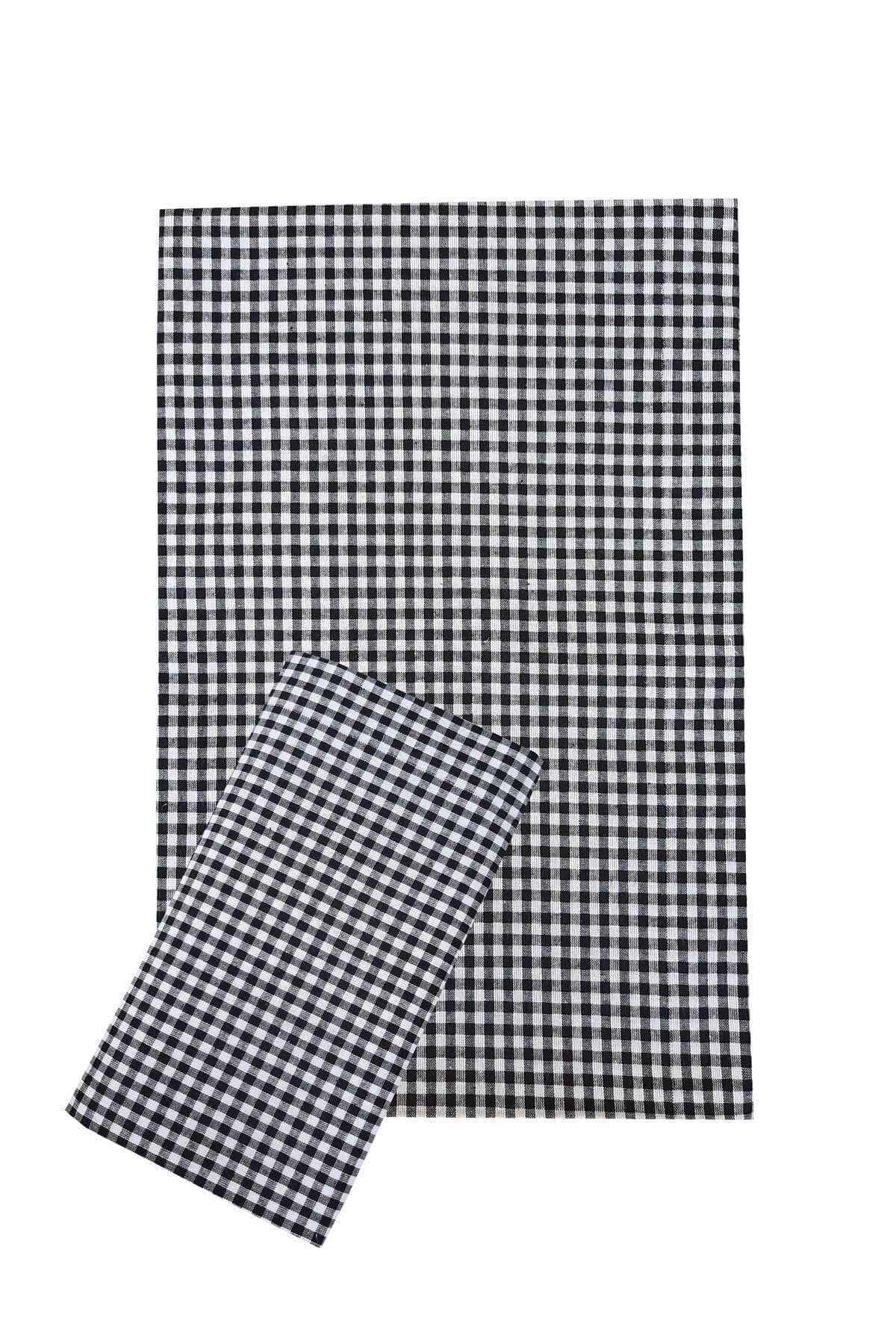 Zefir Desen Sofra Bezi Masa Örtüsü 170 x 170 Cm Siyah