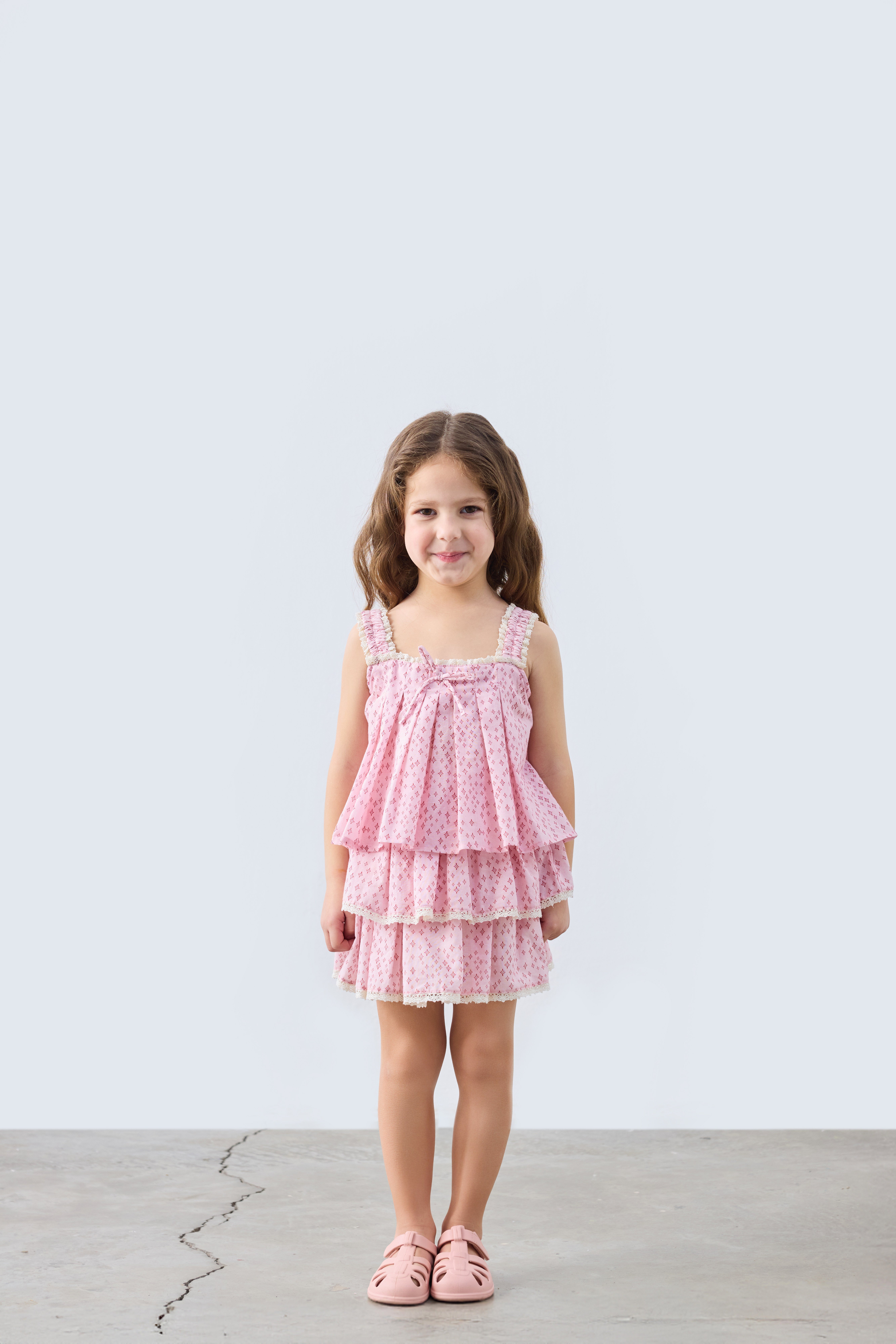 Nona Desenli Katlı Mini Etek