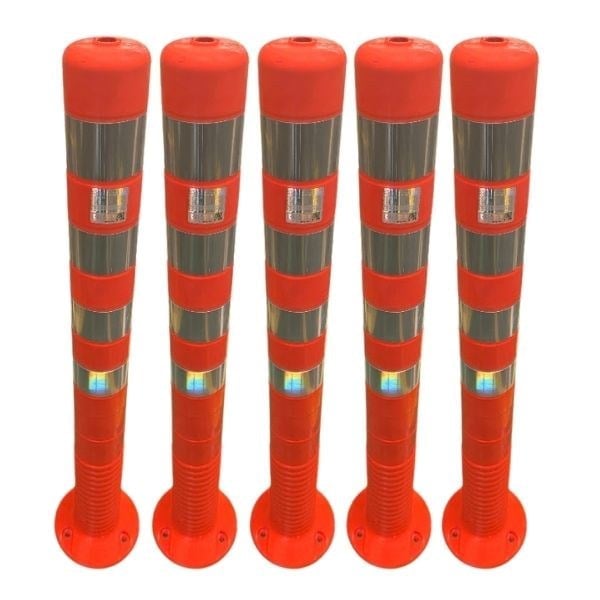 100 cm TPU Esnek Delinatör Duba 5'li Set – Turuncu Şerit Ayırıcı