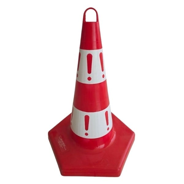 50 cm Ekonomik Trafik Konisi – Kırmızı Beyaz Plastik Duba