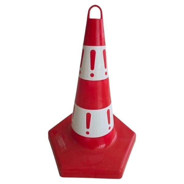 50 cm Ekonomik Trafik Konisi – Kırmızı Beyaz Plastik Duba
