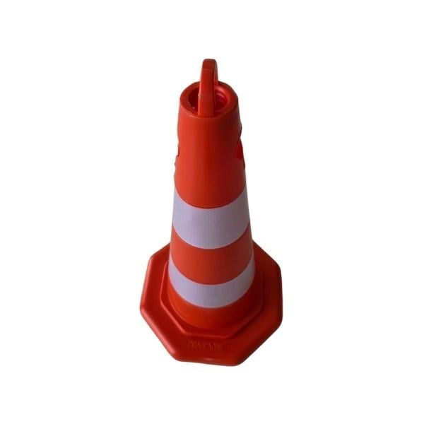 50 cm Turuncu PVC Trafik Konisi – Çift Reflektifli