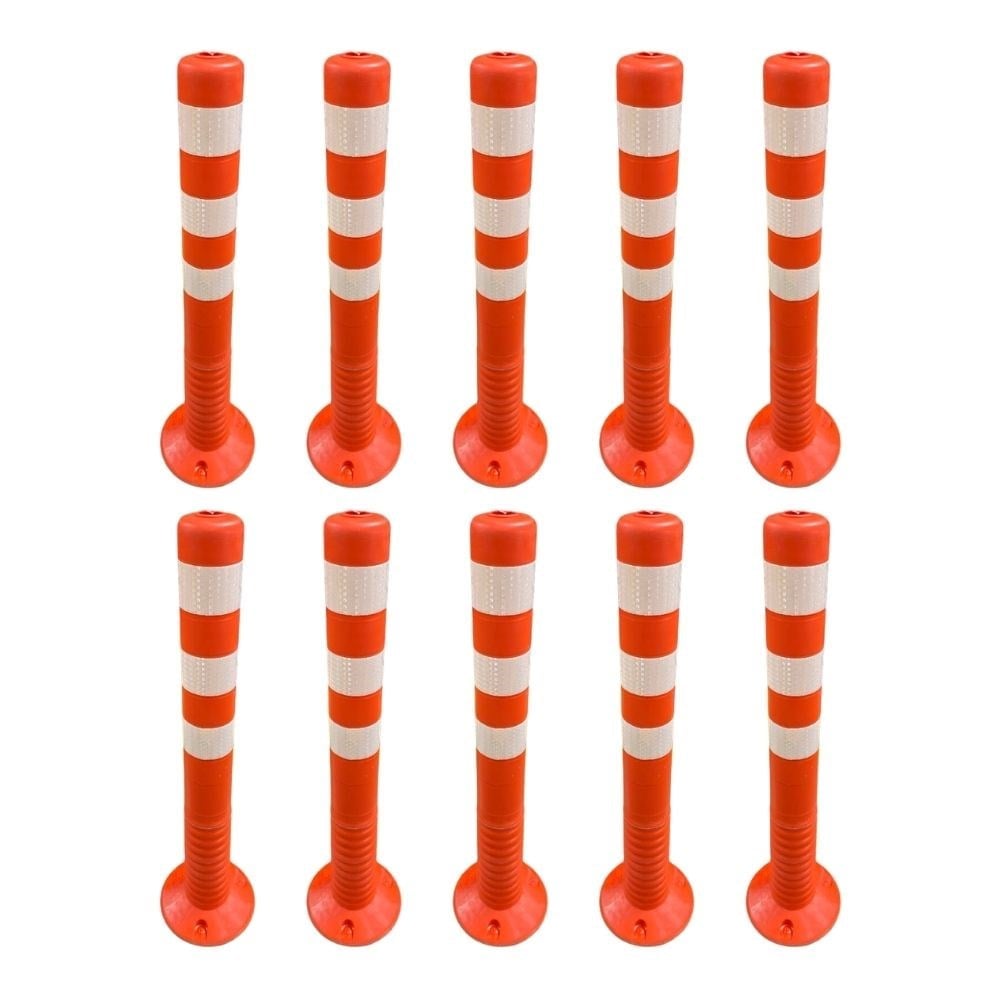 75 cm Ekonomik Turuncu Esnek Delinatör 10'lu Set – Reflektif Trafik Dubası