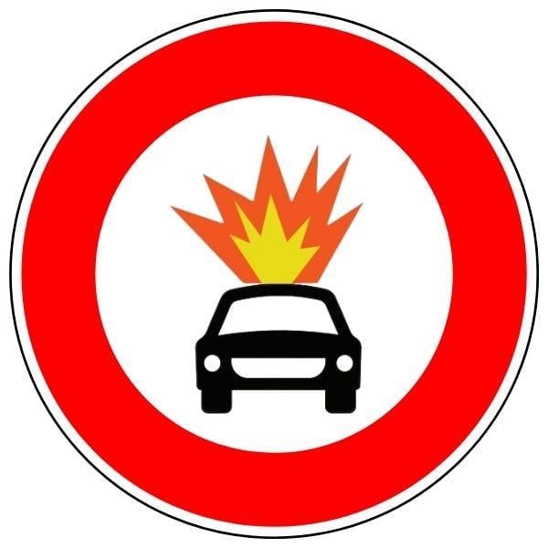 Patlayıcı Madde Taşıyan Araç Giremez Levhası TT-16aTT-16A-30Patlayıcı Madde Taşıyan Araçlar Giremez Levhası TT-16a