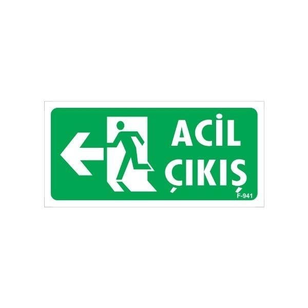 Acil Çıkış Uyarı Levhası Sol OkİSG-F940-1225FSAcil Çıkış Uyarı Levhası Sol Ok