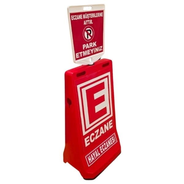 E Sembollü Eczane Reklam Dubası – Park Etmeyiniz Levhalı 90 cm