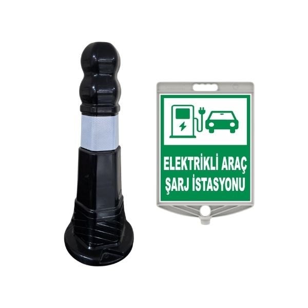 Elektrikli Araç Şarj İstasyonu Siyah Duba 60 cm