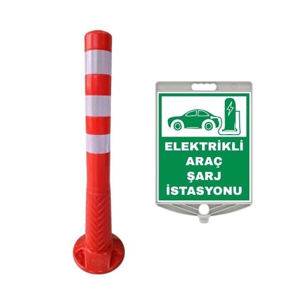 Elektrikli Araç Şarj Levhalı Delinatör Seti 75 cm