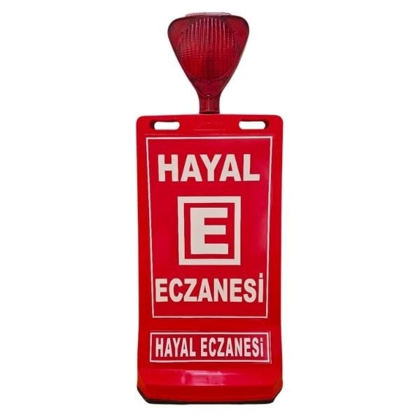 Kırmızı Işıklı Plastik Eczane Reklam Dubası