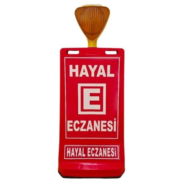 Sarı Işıklı Plastik Eczane Reklam Dubası