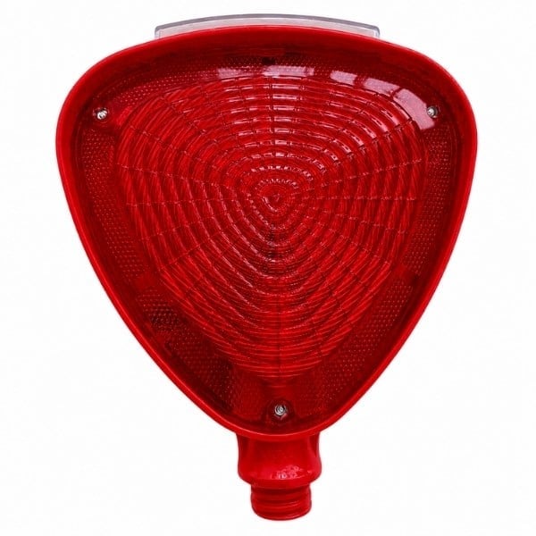 Solar Flaşörlü Üçgen Kırmızı Lamba