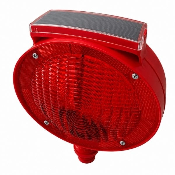 Yuvarlak Kırmızı Solar Flaşörlü LED Lamba