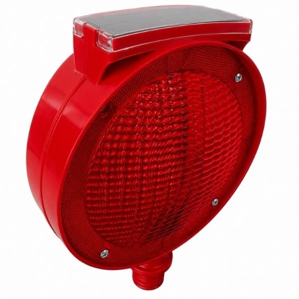 Yuvarlak Kırmızı Solar Flaşörlü LED Lamba