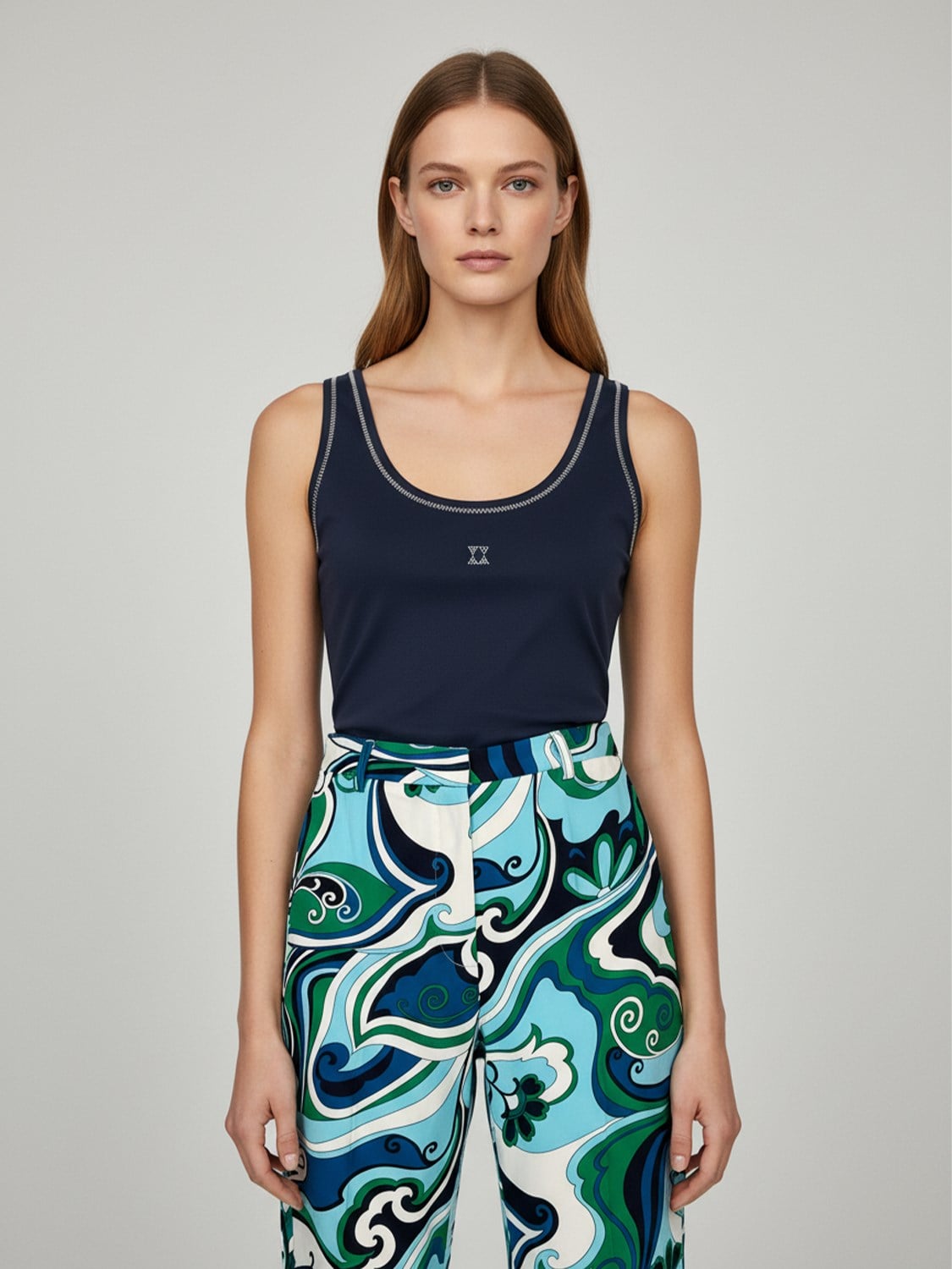 LUXURY EDIT Lacivert Pamuk Dokulu Regular Fit Atlet