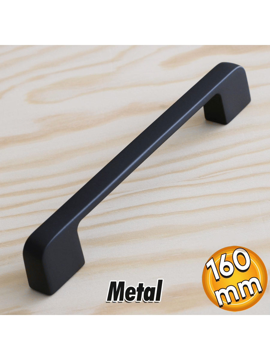 Arel 160 mm Siyah Kulp Mobilya Dolap Çekmece Vestiyer Kulpları-İMZA