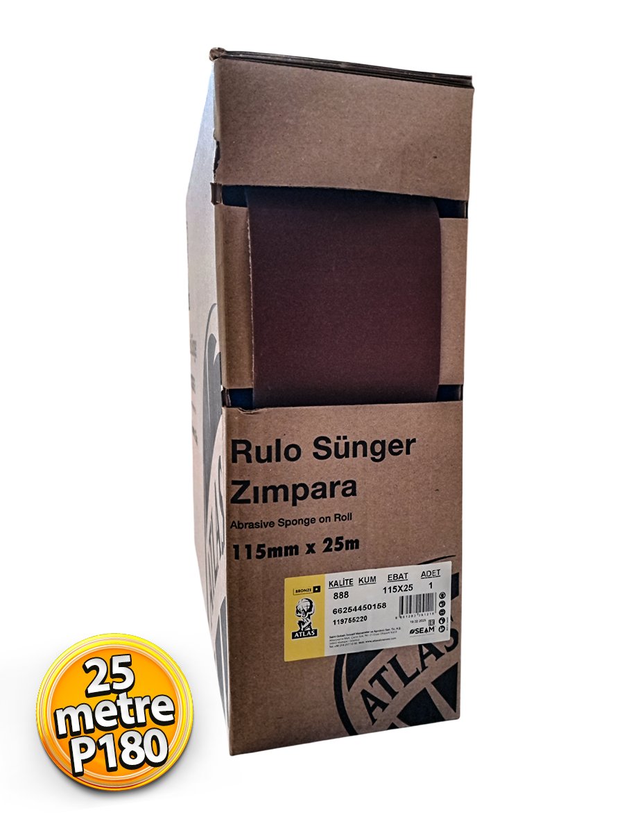 Atlas Rulo Soft Sünger Zımpara Bronze 888 115 mm 25 Metre P180 Kum-Atlas
