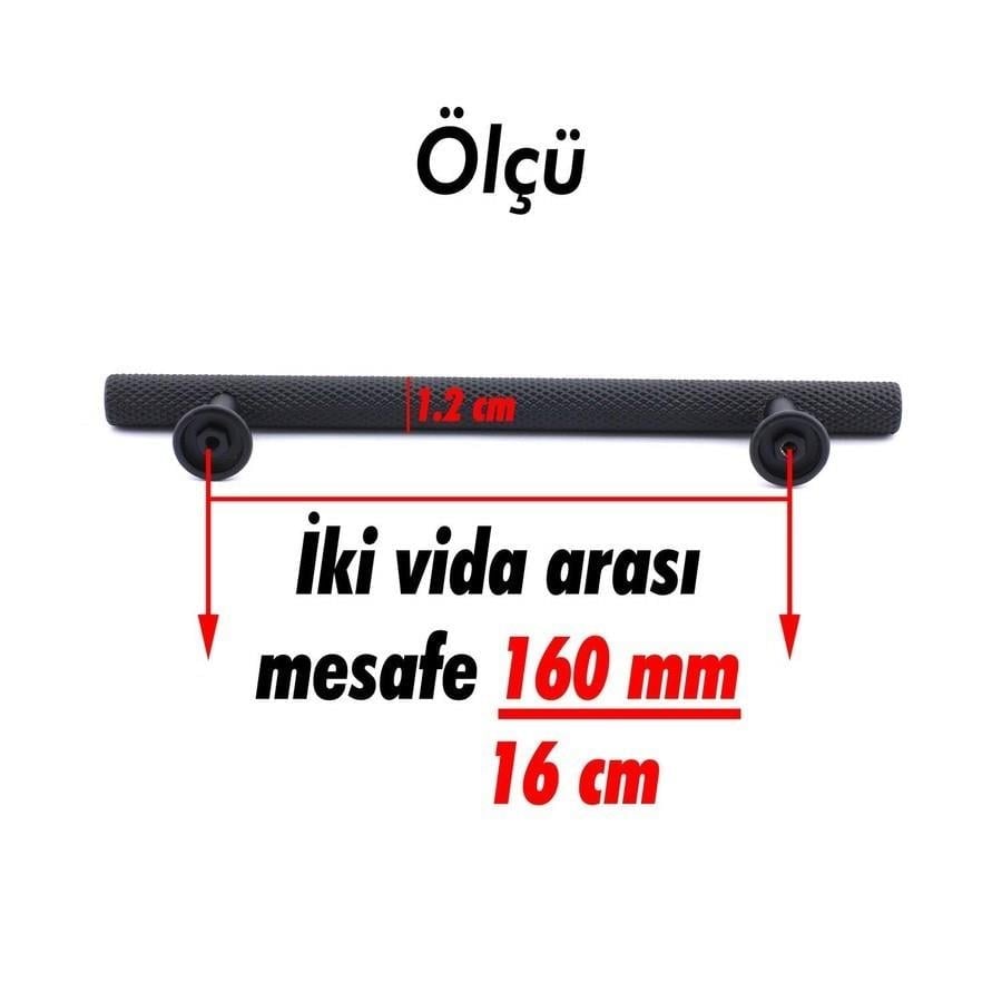 Doruk 160 mm Siyah Kulp Mobilya Dolap Çekmece Vestiyer Kulpları-İMZA
