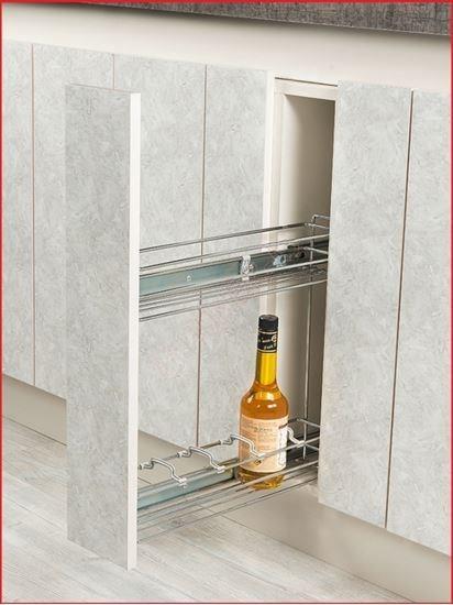 Huzur 2 Katlı Krom Şişelik, Baharatlık & Deterjanlık 15 Cm Kapak Uyumlu Yükseklik 47 cm Derinlik 47 cm-Huzur Kiler