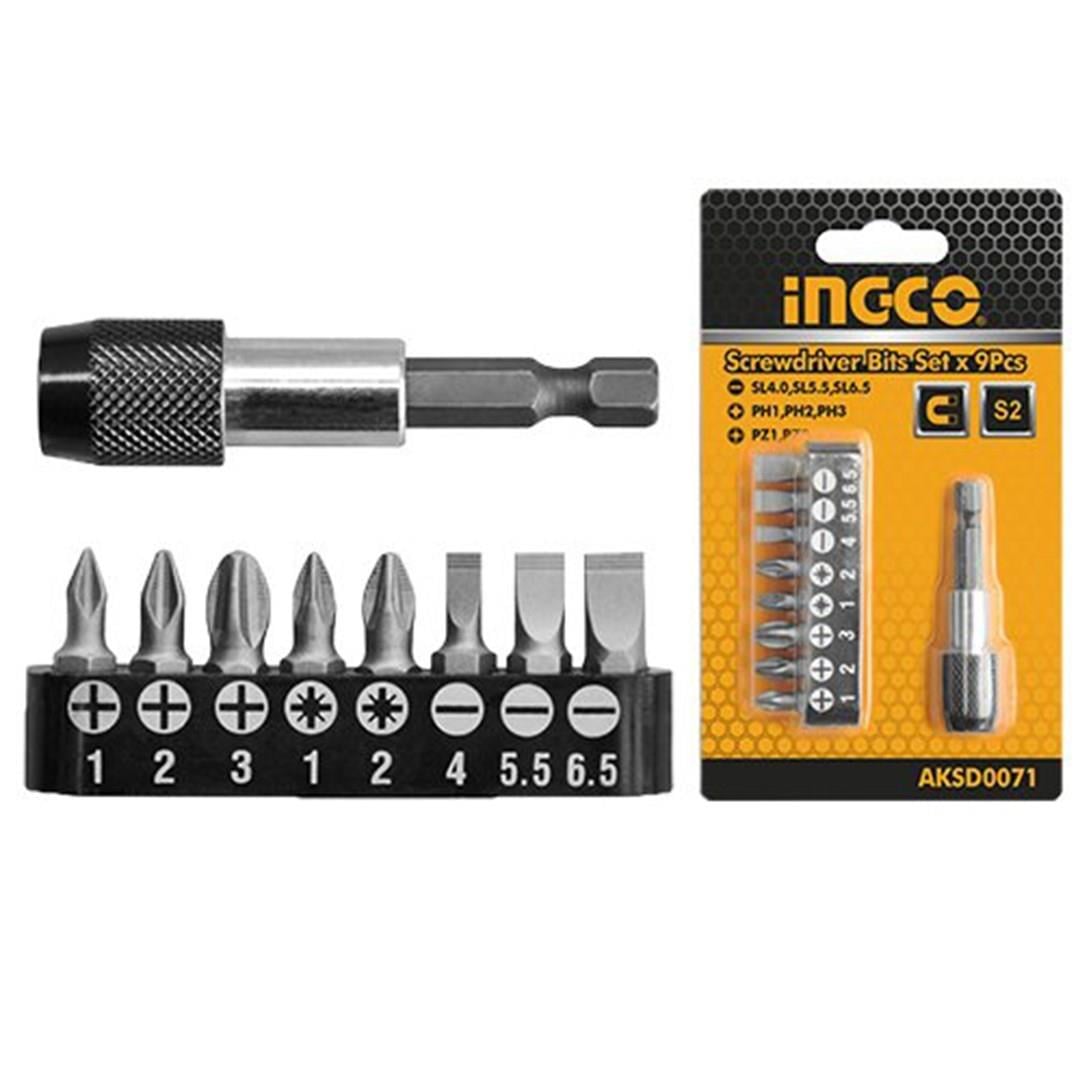 İngco 9 Lu Bits Tornavida Ucu Seti-INGCO