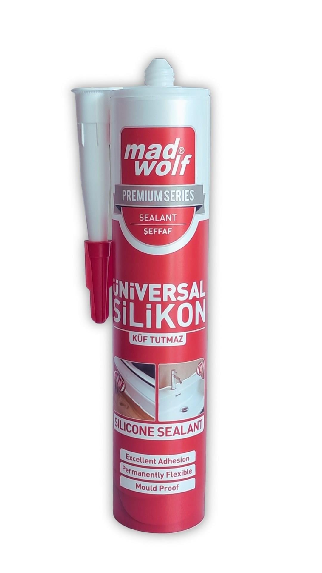 Mad Wolf Premium Universal Silikon Şeffaf - Küf Tutmaz, Yüksek Yapışma 360 Gr-Mad Wolf