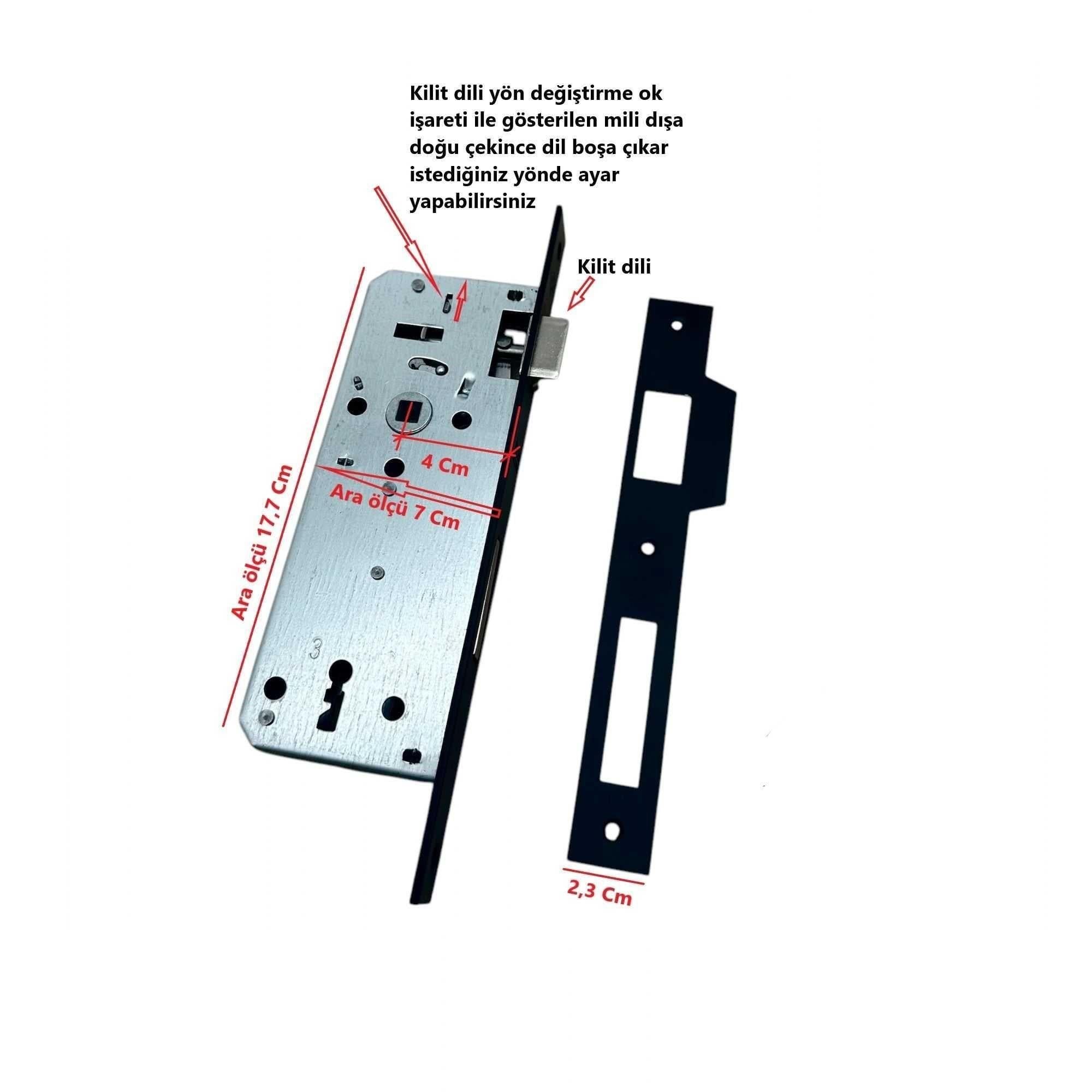 Özen Handles Mat Siyah İç Kapı Gömme Wc Banyo Kilit 40/90/23 Oval 40 Mm 1 Adet-ÖZEN METAL