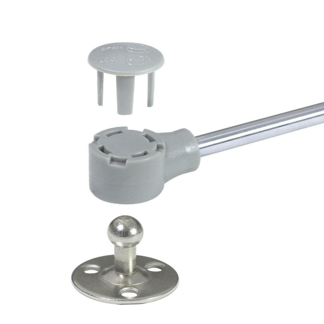 STD Dolap Amortisörü Gazlı Piston Kapak Hidroliği Gri (27 cm 100N)-STANDART CİVATA