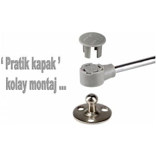 STD Dolap Amortisörü Gazlı Piston Kapak Hidroliği Gri (27 cm 100N)-STANDART CİVATA