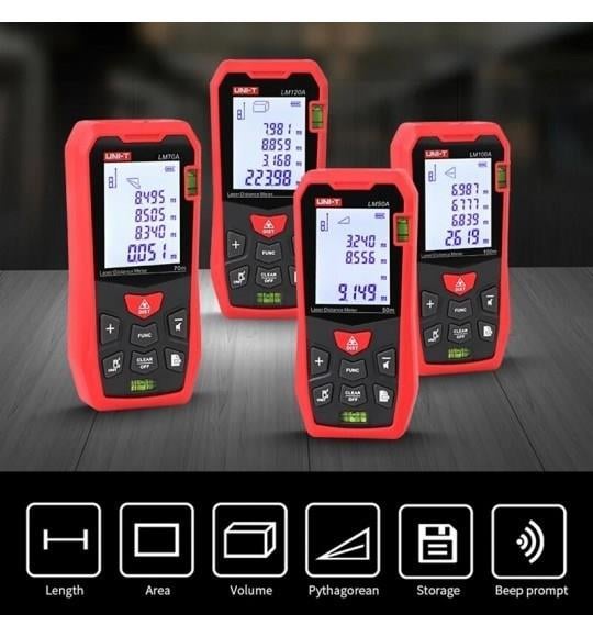 Unı-t Lm50a 50 Metre Lazer Metre Çift Su Terazili Hafızalı-UNI-T