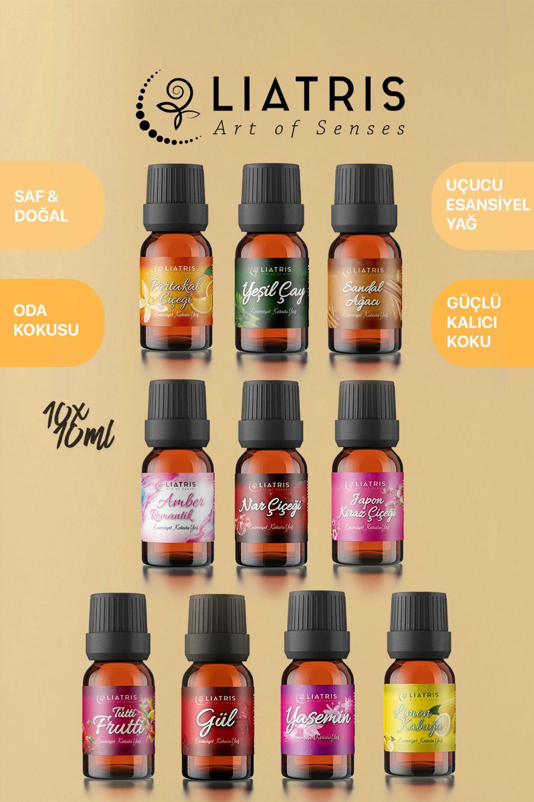 10lu set4 esansiyel uçucu yağ,hava nemlendirici,buhurdanlık,oda parfümü 10ml %100 Saf & doğal koku