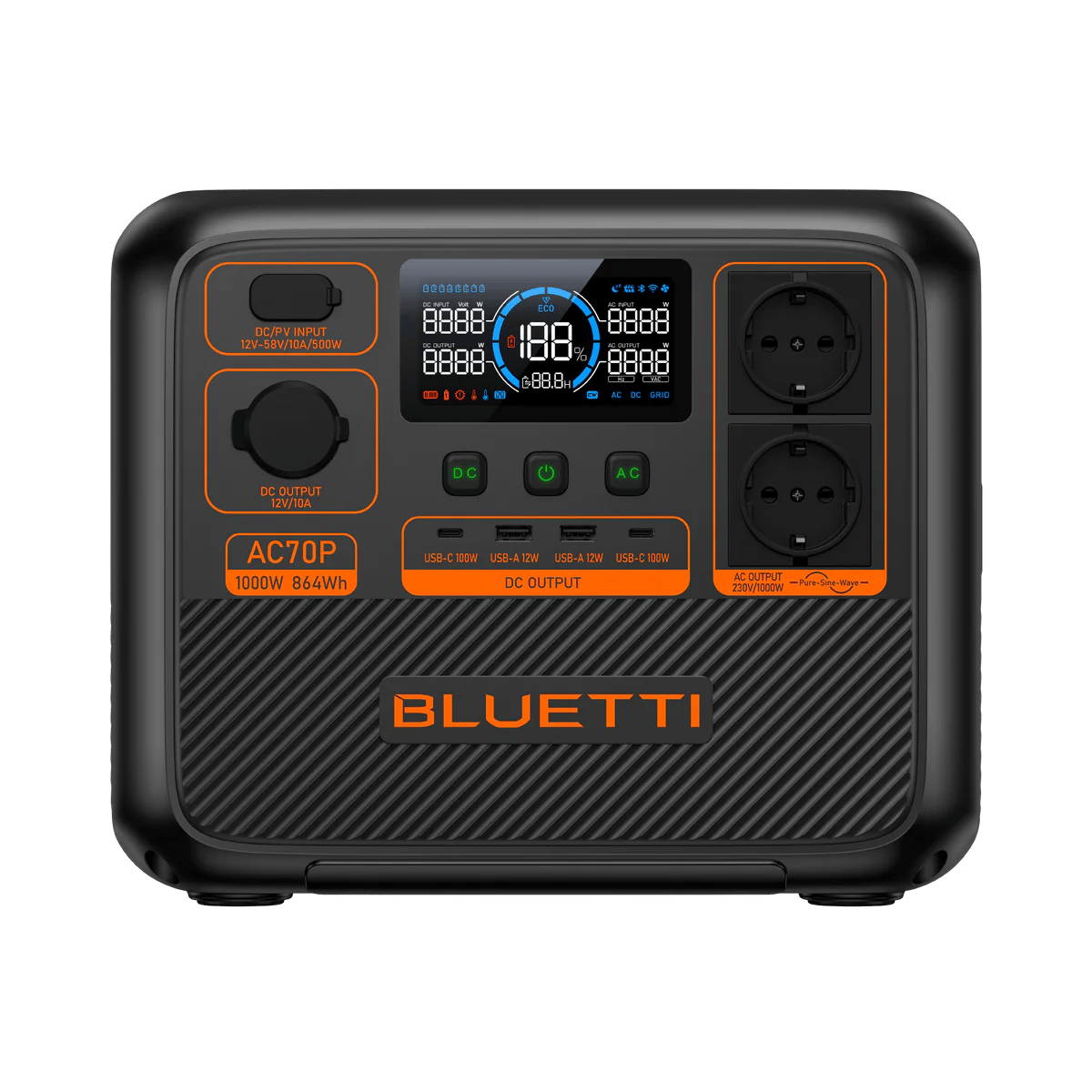 Bluetti AC70P UPS 864Wh Kapasiteli Taşınabilir Güç Kaynağı