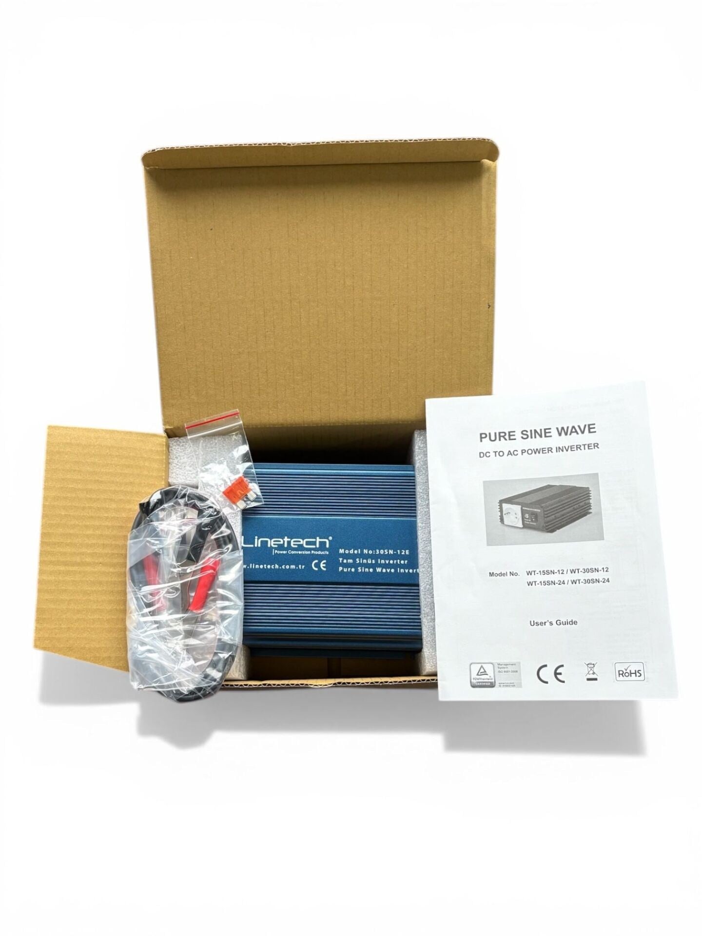 Linetech Tam Sinüs İnvertör 12V 300W Pure Sine Wave Inverter (30SN-12E)