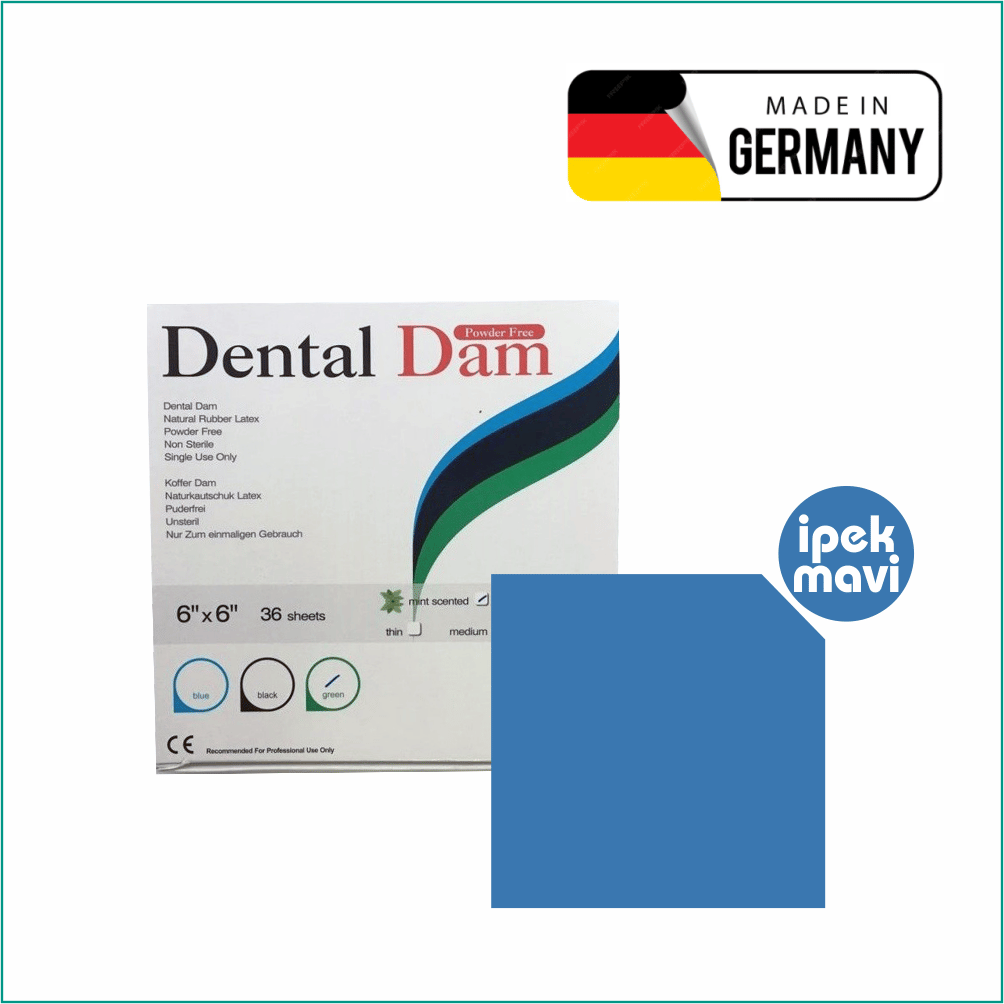 President Dental - Dental Dam / İpek Mavi Pudrasız Doğal Latex Dental Dam