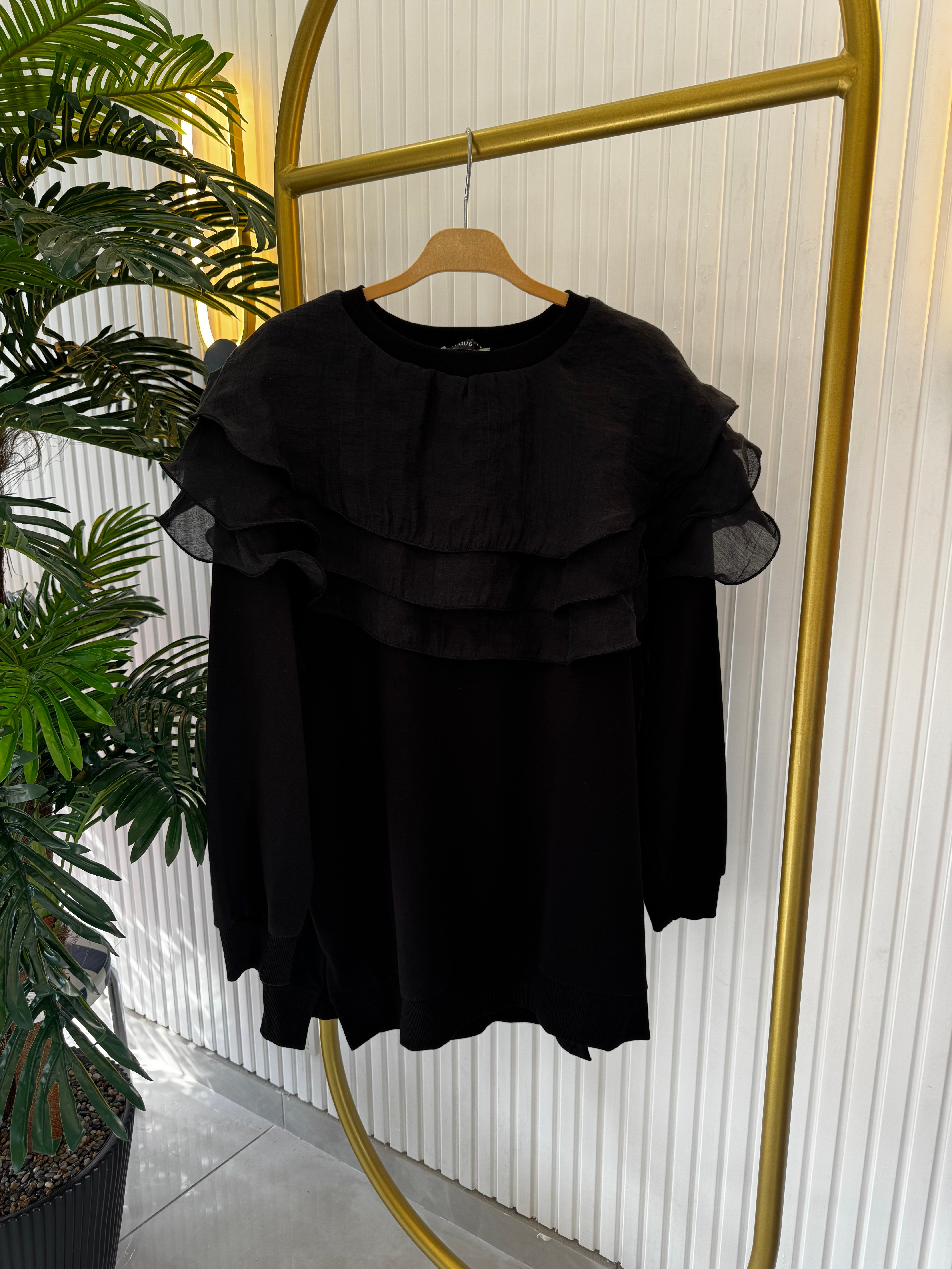 Siyah şık Sweat 