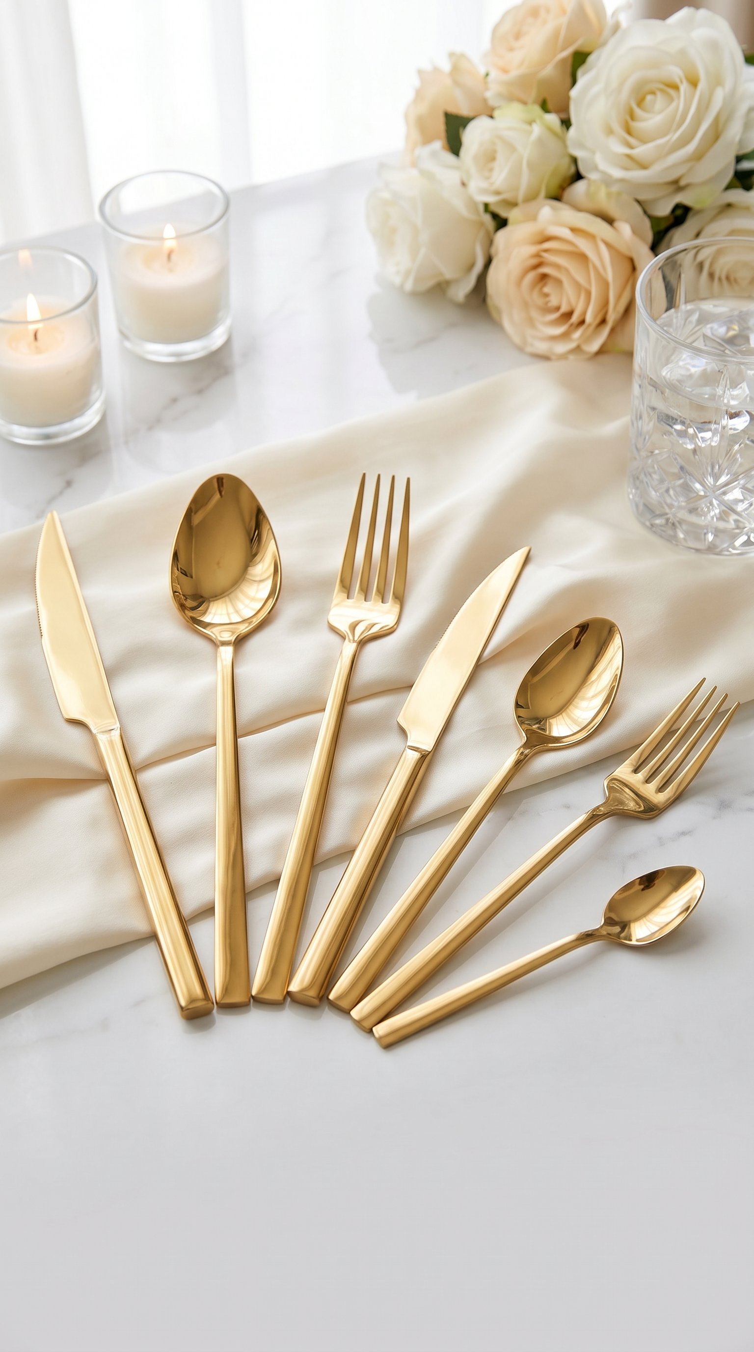 ARSEL ALİZE TİTANYUM GOLD 84 PARÇA 12 KİŞİLİK ÇATAL BIÇAK SET 