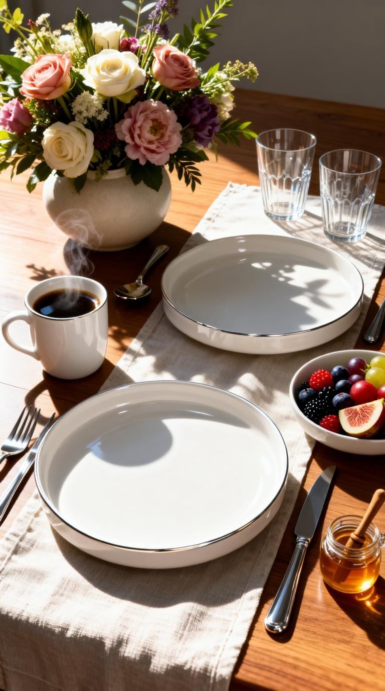 KÜTAHYA PORSELEN 24 CM GÜMÜŞ YALDIZLI SALATA KASESİ ( 2 ADET )