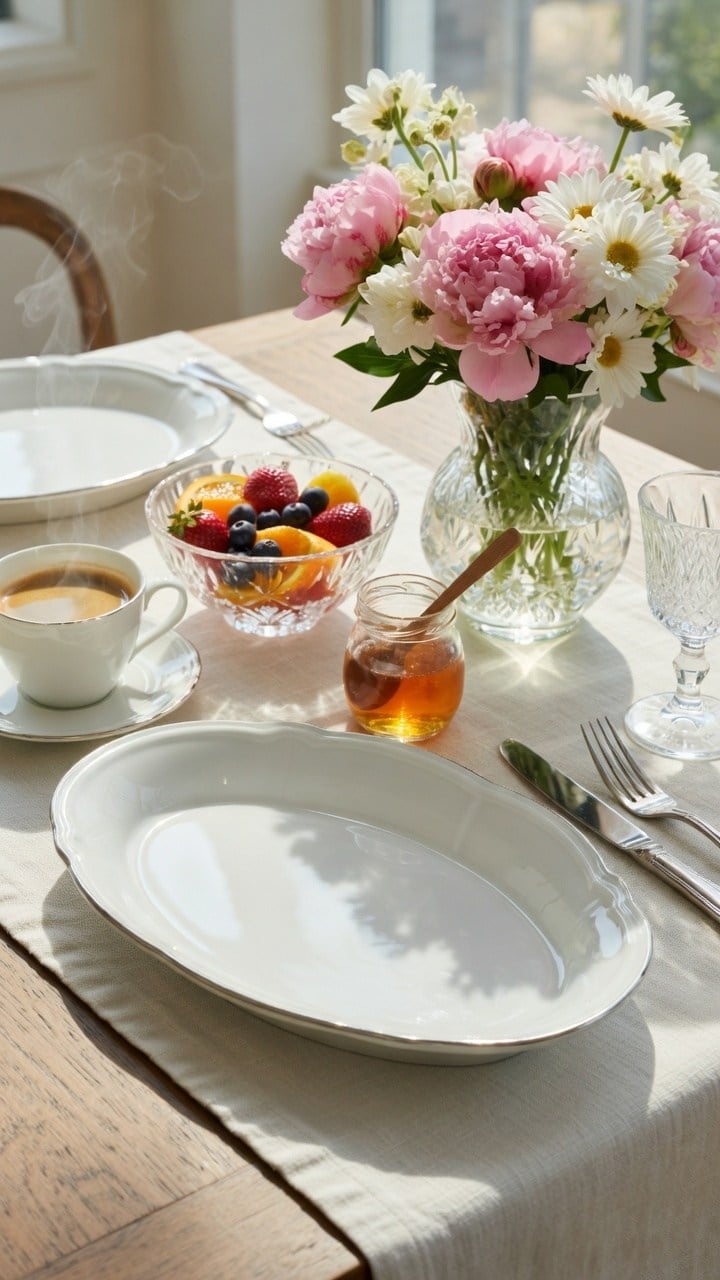 PREMİUM PORSELEN 25 CM Platin KAYIK ( 2 ADET )