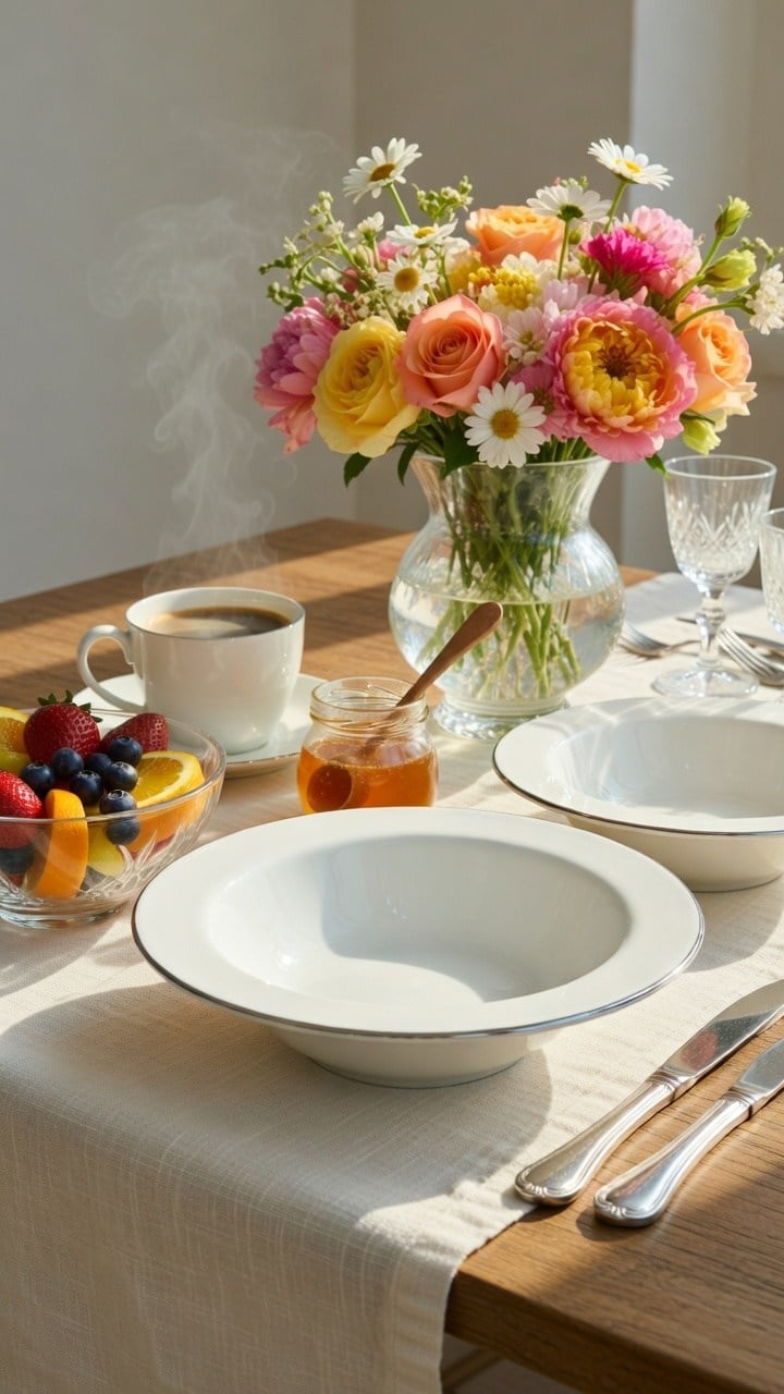 Premium Porselen Platin Yaldızlı  19 cm 6'lı Kase