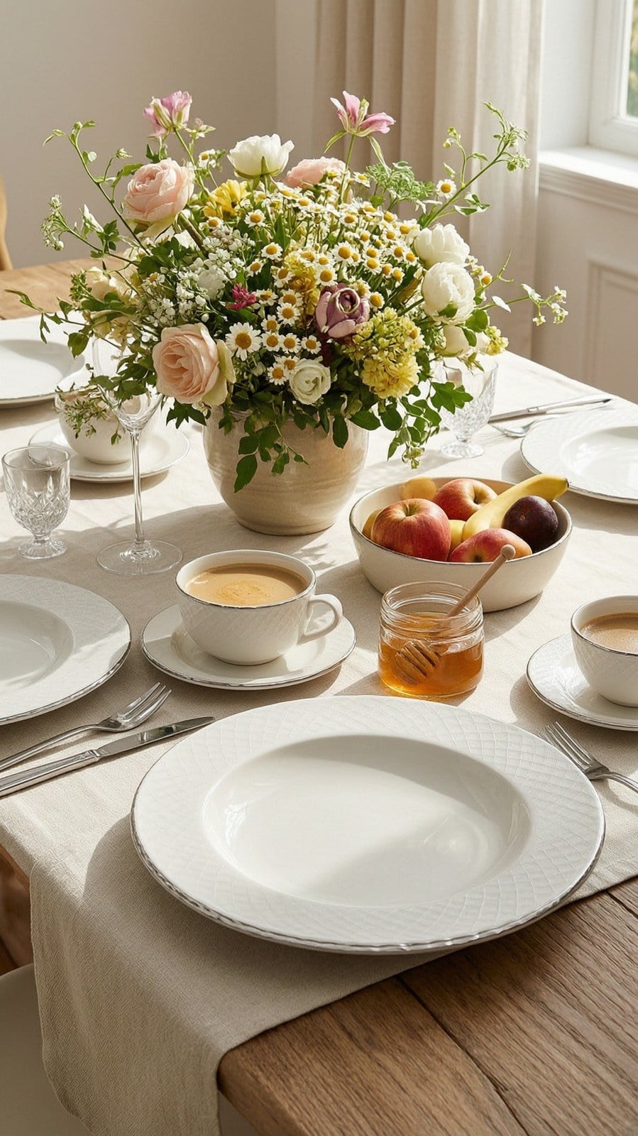 Premium Porselen Platin Yaldızlı 21 cm 6'lı Yemek Tabağı