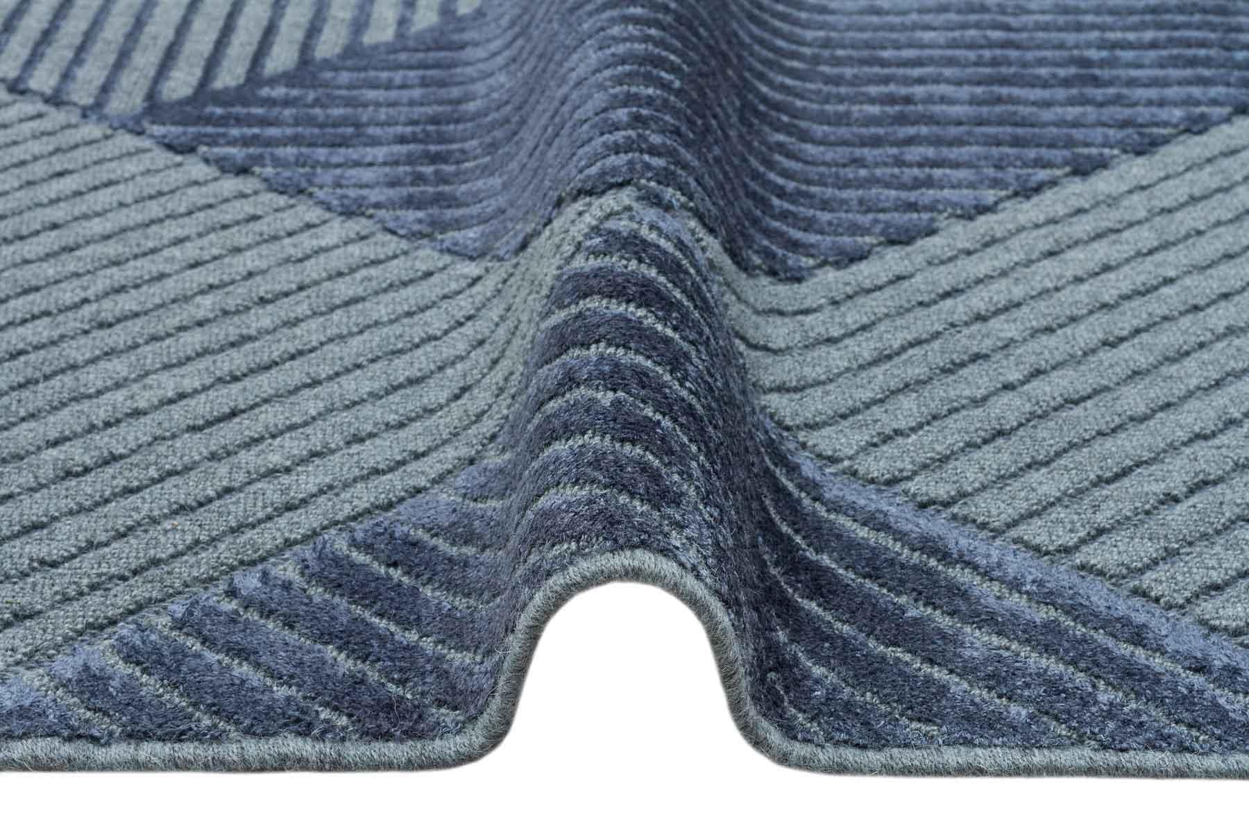 Yüksek Alçak Dokulu Naturel Yün ve Viskon Modern Dokuma Halı