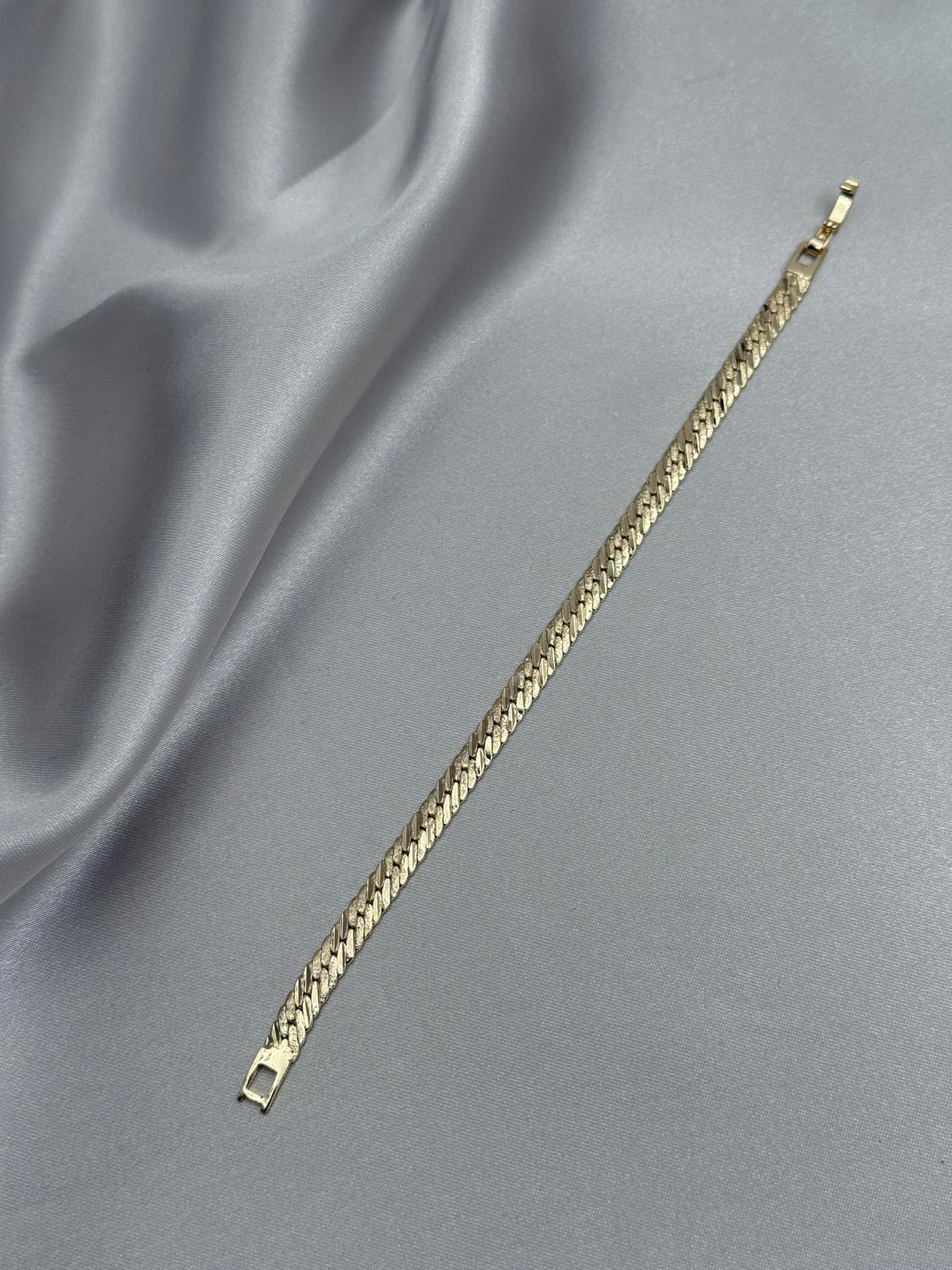 CM 14K Simli Örgü Model Gold Bileklik