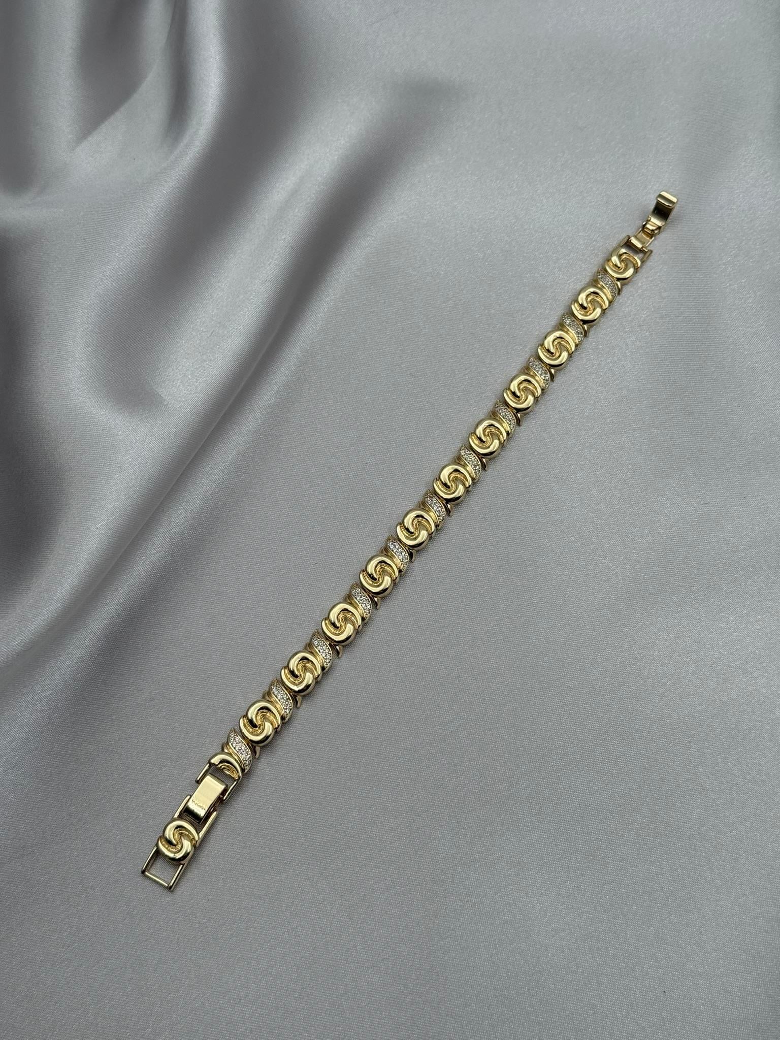 Xuping 14K S Model Zirkon Taşlı Gold Bileklik