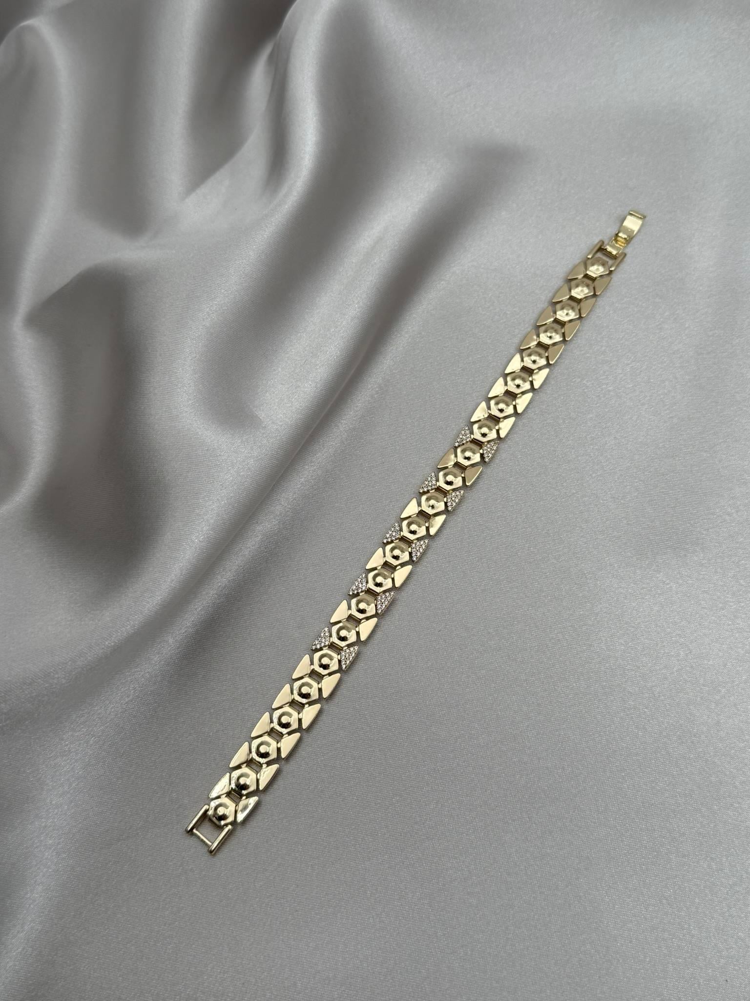 Xuping 14K Şekil Model Zirkon Taşlı Gold Bileklik