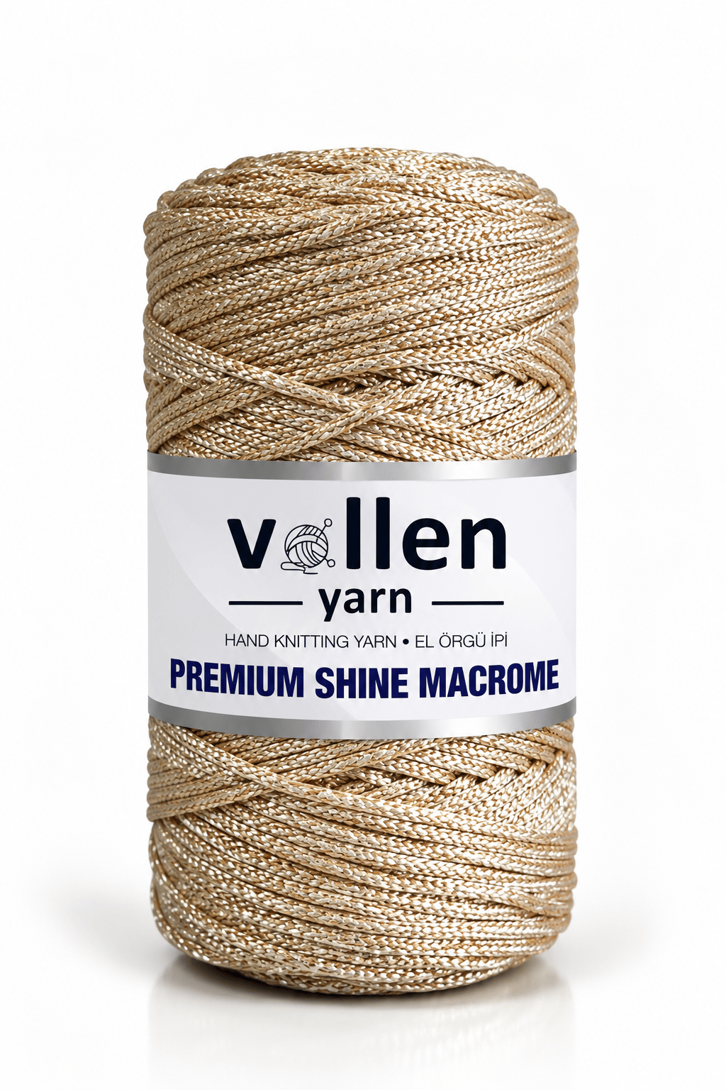  Vollen Yarn Premium Shine (Simli) Polyester Makrome 100Gr/150M ,çanta ipi,supla ipi,bileklik ipi,Sütlü Kahve