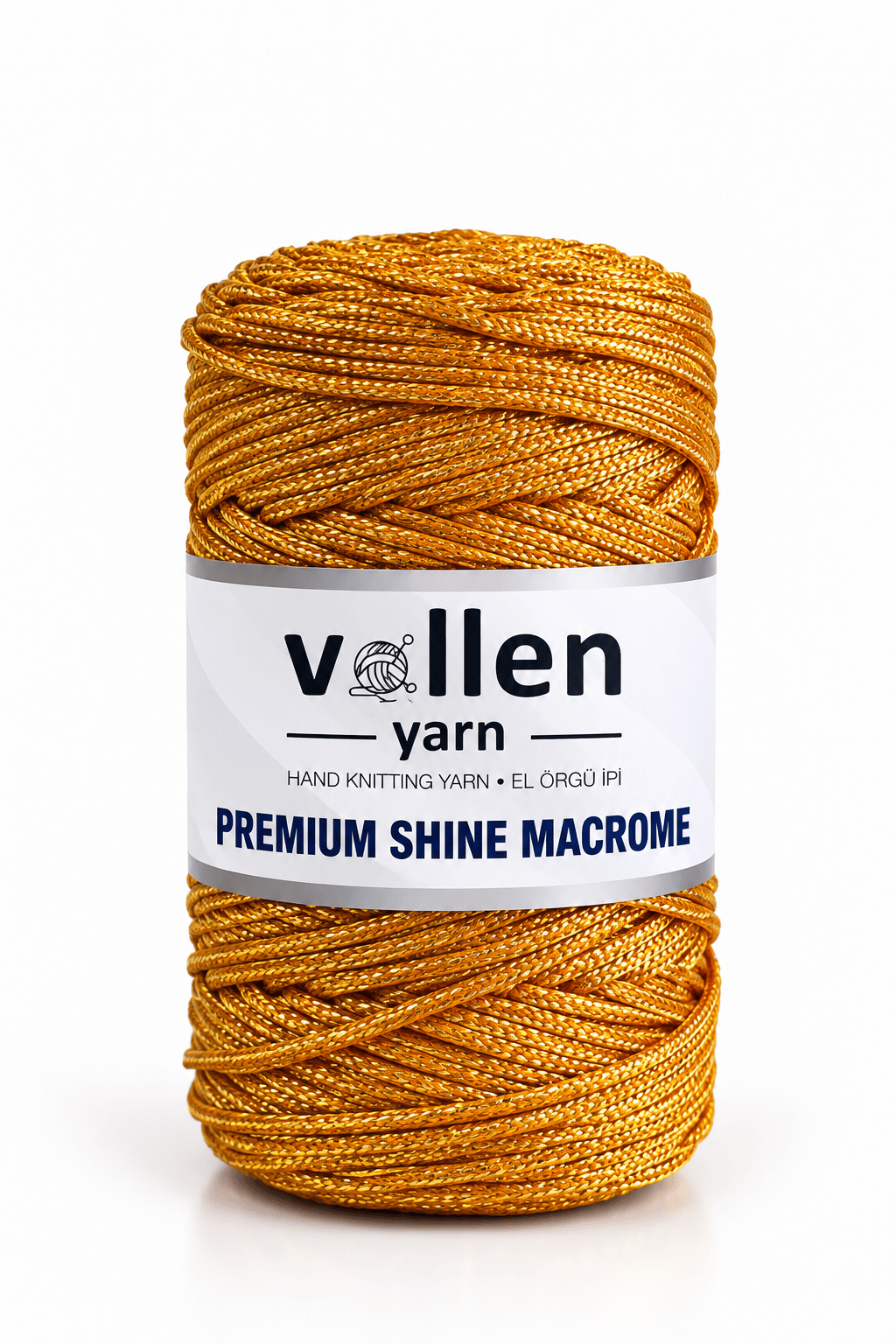 Vollen Yarn Premium Shine (Simli) Polyester Makrome 100Gr/150M ,çanta ipi,supla ipi,bileklik ipi,Sarı