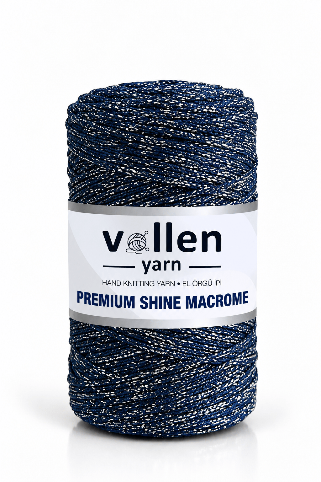  Vollen Yarn Premium Shine (Simli) Polyester Makrome 100Gr/150M ,çanta ipi,supla ipi,bileklik ipi,Lacivert